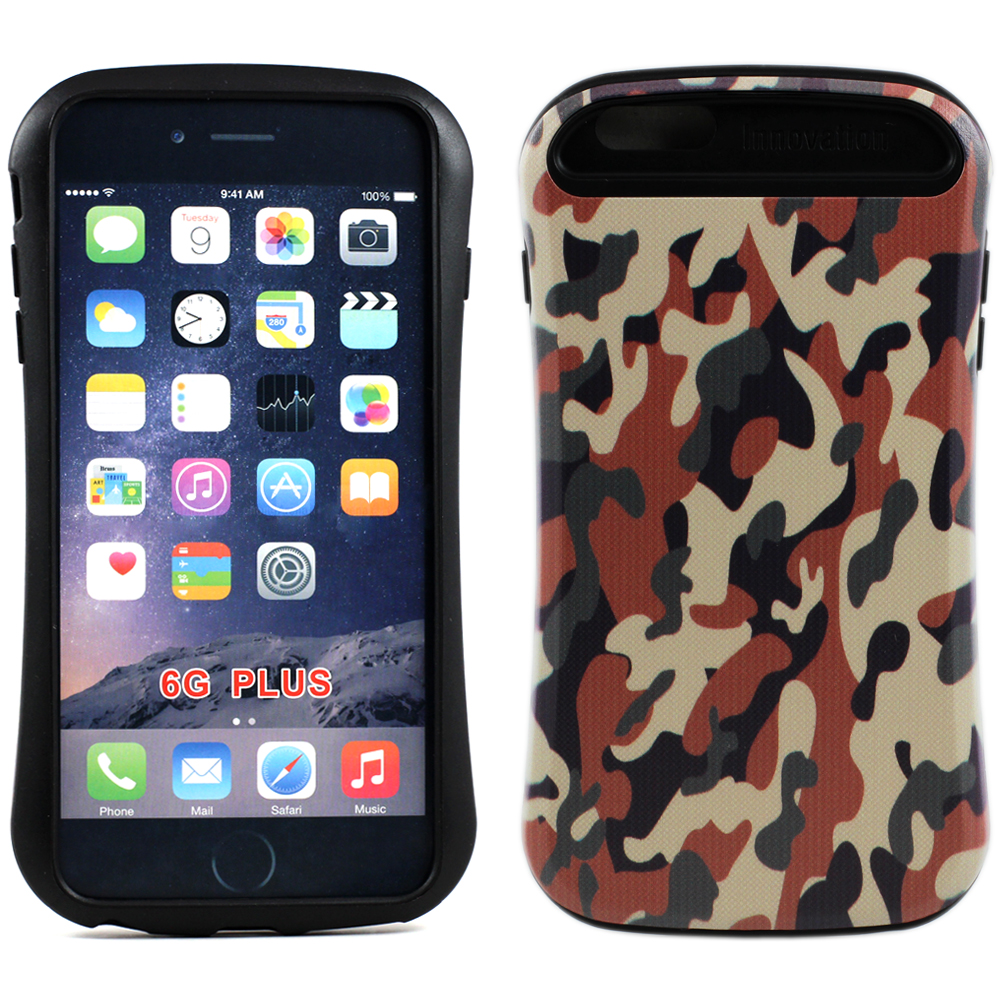 Apple iPhone 6 Plus 5.5 Design CANDY Shell Hybrid Case (Camouflage Brown)